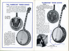 Load image into Gallery viewer, Early Gibson Catalog showing banjos, mandolins, guitars, and more.