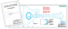Load image into Gallery viewer, Gibson F4 mandolin drawings (blueprints) for constructing an oval soundhole mandolin with Ultimate Bluegrass Mandolin Construction Manual.