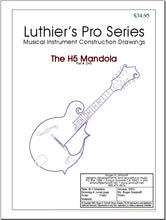 Load image into Gallery viewer, Gibson H5 mandola drawings (blueprints) for constructing an f-hole Lloyd Loar mandola with Ultimate Bluegrass Mandolin Construction Manual.