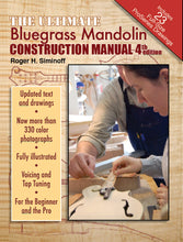 Load image into Gallery viewer, Ultimate bluegrass mandolin construction manual 4th edition has a complete set of full size drawings for building a Gibson style f-hole mandolin designed by Lloyd Loar.