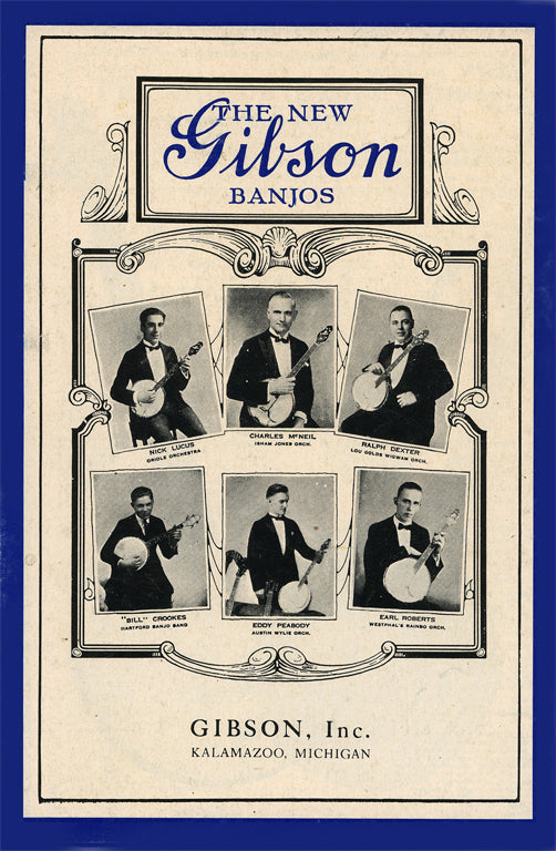 Gibson banjo catalog of mastertone banjos with ball bearing tone chambers