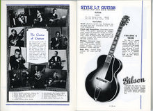 Load image into Gallery viewer, The L5 and L7 guitars are shown in this 1934 Gibson catalog reprint.
