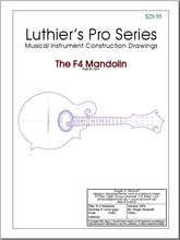 Load image into Gallery viewer, Gibson F4 mandolin drawings (blueprints) for constructing an oval soundhole mandolin with Ultimate Bluegrass Mandolin Construction Manual.
