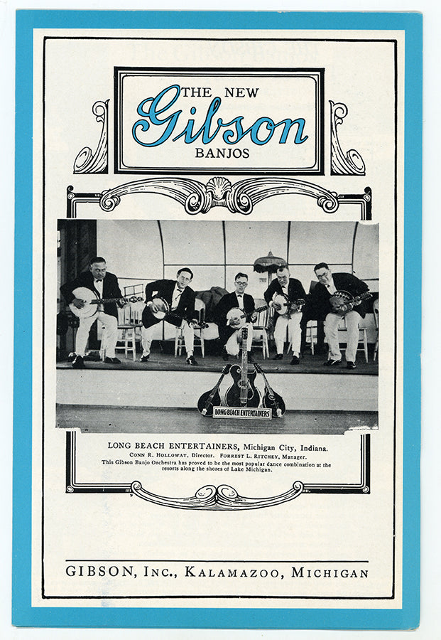 Gibson banjo catalog 1919 describes features of early ball bearing mastertone design