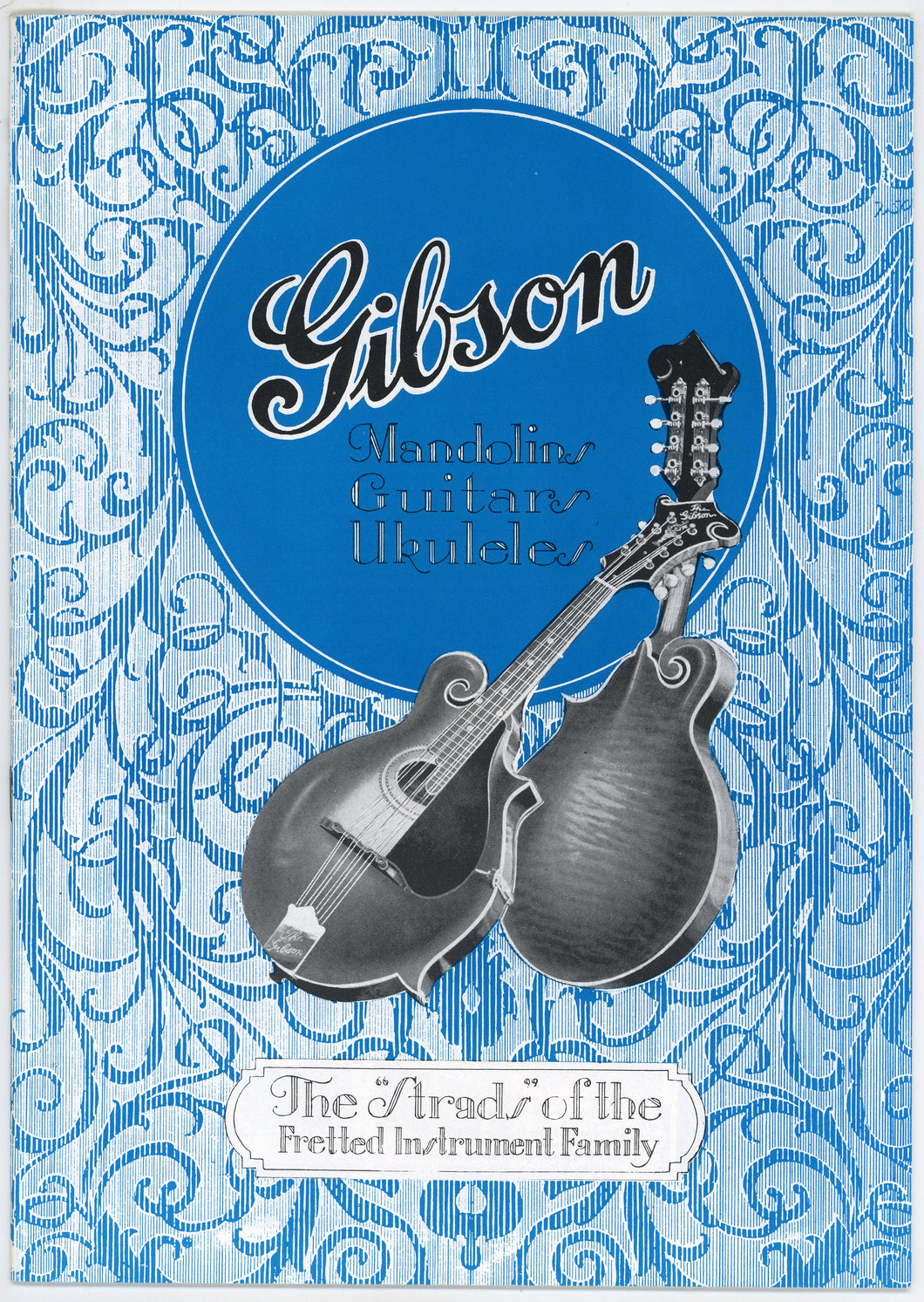 Gibson 1928 Q catalog reprint includes Gibson guitars, Gibson mandolins, and Gibson ukuleles